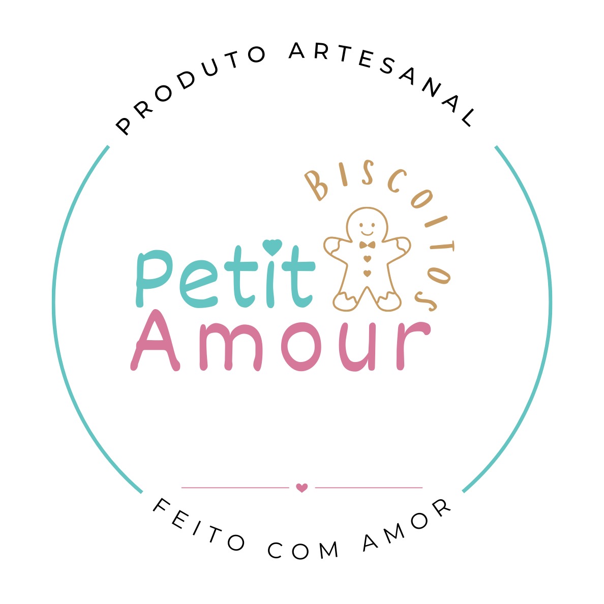 Biscoitos artesanais Petit Amour em pratos azul claro e rosa